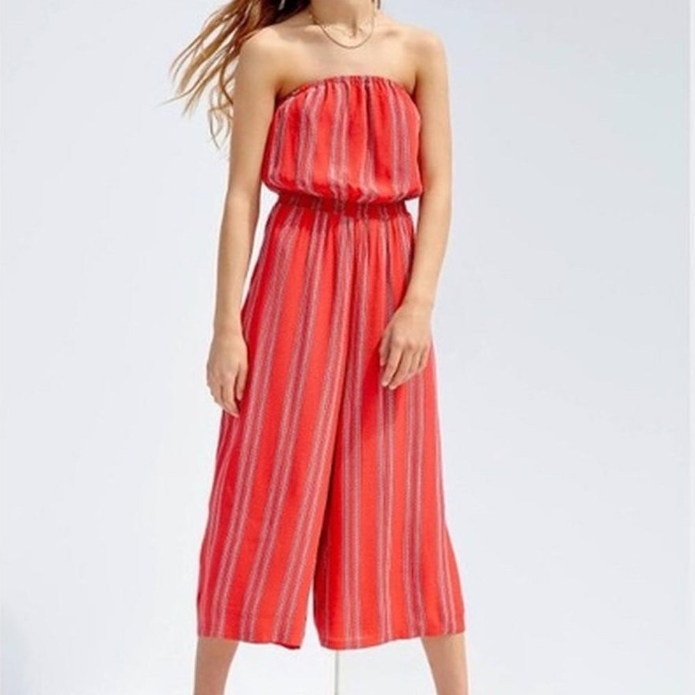 Silence + Noise Jackson Strapless Culotte Jumpsuit Medium